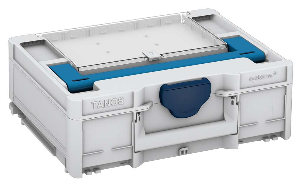Systainer³ Lid Compartment M 137, Light Grey with Sky Blue lid handle and Sapphire Blue catches