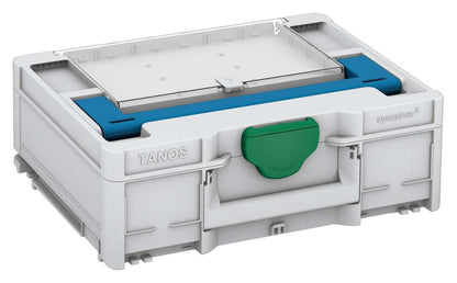 Systainer³ Lid Compartment M 137, Light Grey with Sky Blue lid handle and Signal Green catches