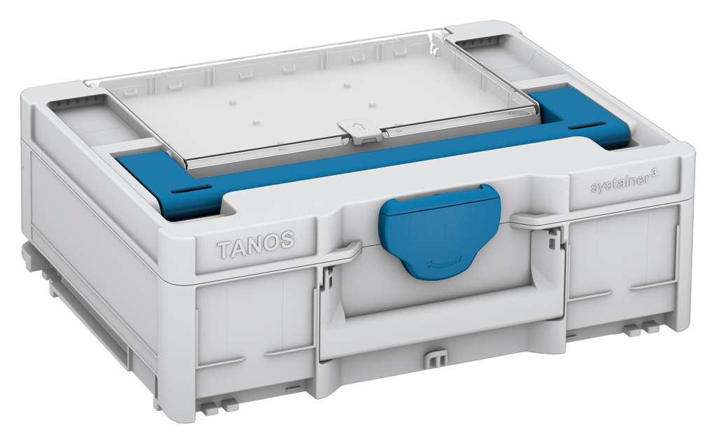 Systainer³ Lid Compartment M 137, Light Grey with Sky Blue lid handle and Sky Blue catches