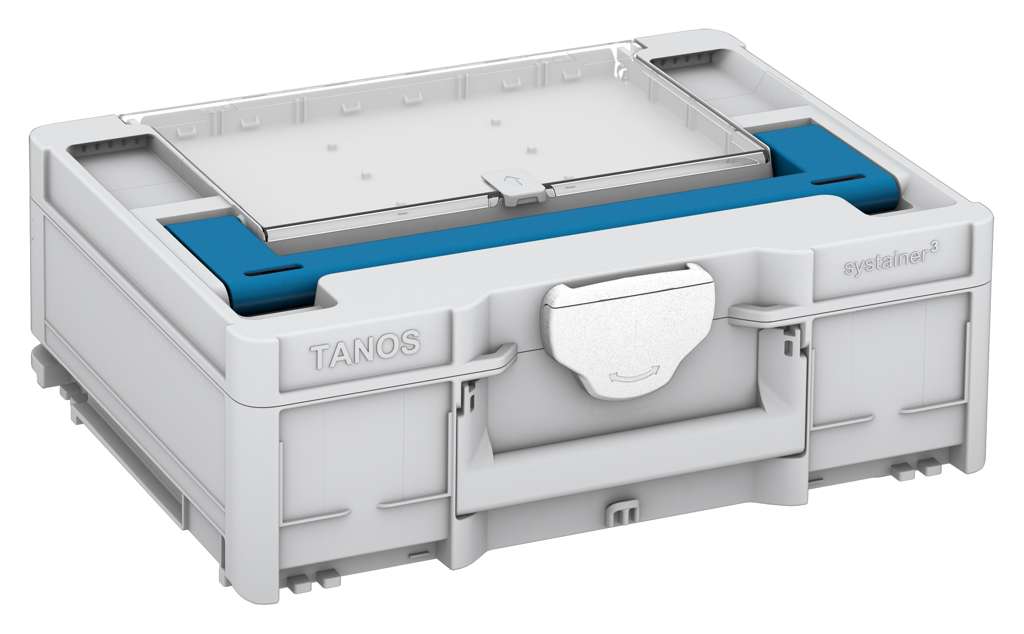 Systainer³ Lid Compartment M 137, Light Grey with Sky Blue lid handle and White catches