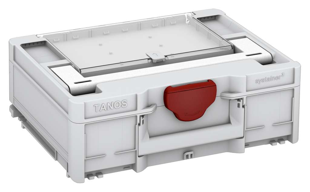 Systainer³ Lid Compartment M 137, Light Grey with White lid handle and Carmine Red catches