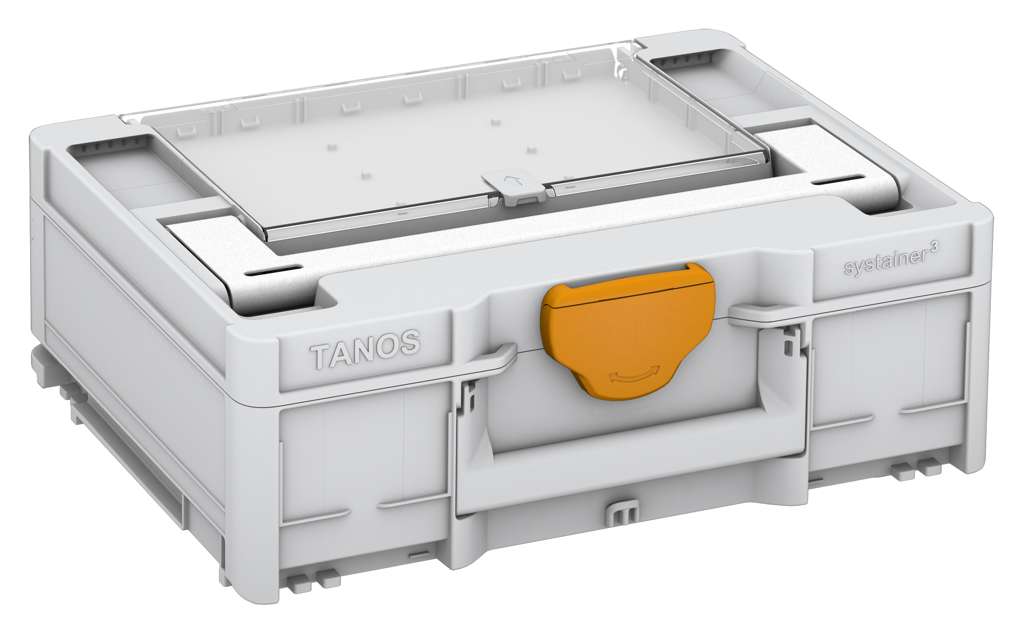 Systainer³ Lid Compartment M 137, Light Grey with White lid handle and Daffodil Yellow catches