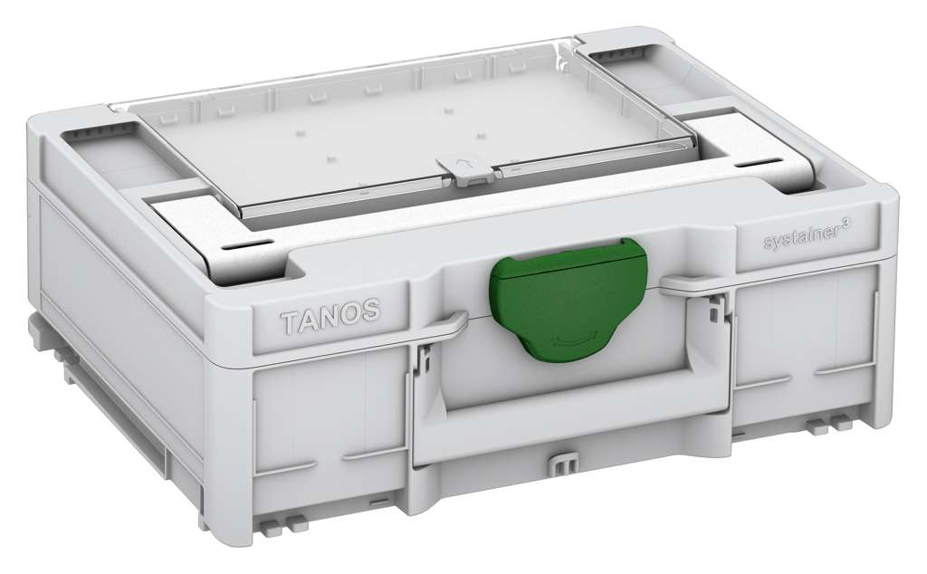 Systainer³ Lid Compartment M 137, Light Grey with White lid handle and Emerald Green catches