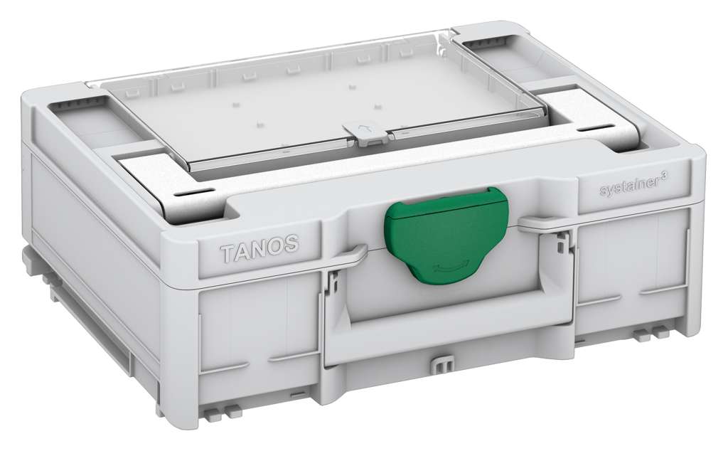 Systainer³ Lid Compartment M 137, Light Grey with White lid handle and Signal Green catches