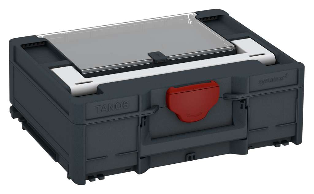Systainer³ Lid Compartment M 137, Anthracite with Light Grey lid handle and Carmine Red catches