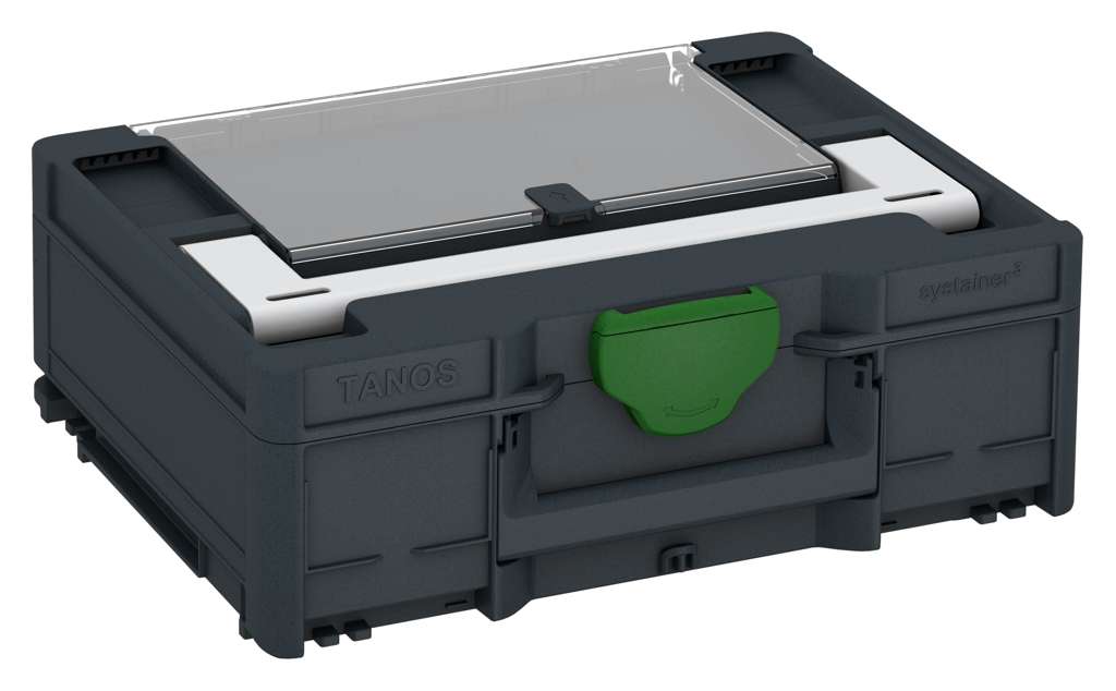 Systainer³ Lid Compartment M 137, Anthracite with Light Grey lid handle and Emerald Green catches