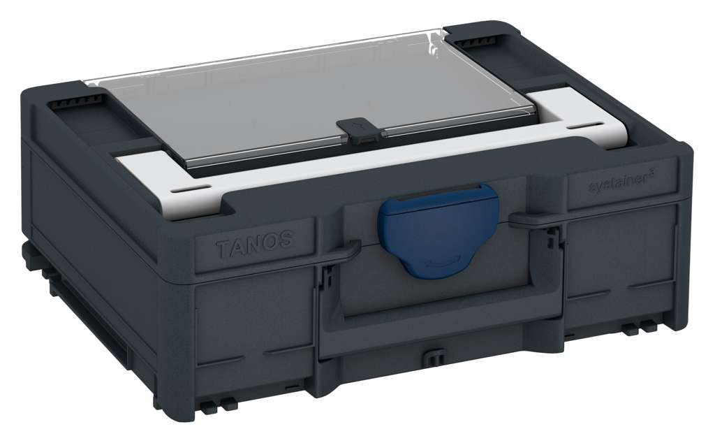 Systainer³ Lid Compartment M 137, Anthracite with Light Grey lid handle and Sapphire Blue catches