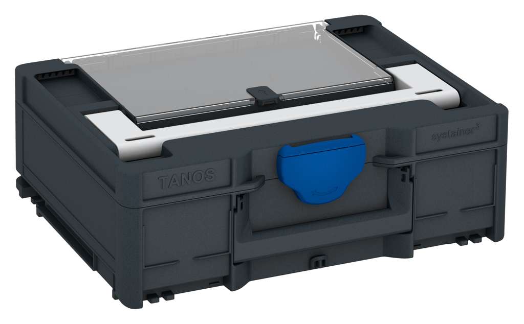 Systainer³ Lid Compartment M 137, Anthracite with Light Grey lid handle and Signal Blue catches