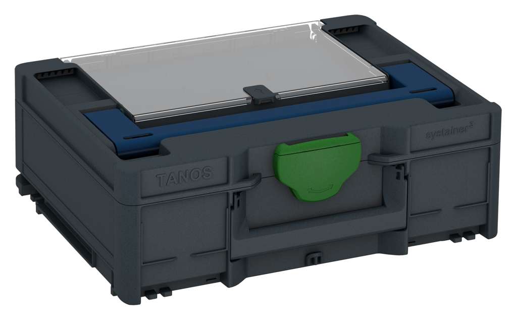 Systainer³ Lid Compartment M 137, Anthracite with Sapphire Blue lid handle and Emerald Green catches