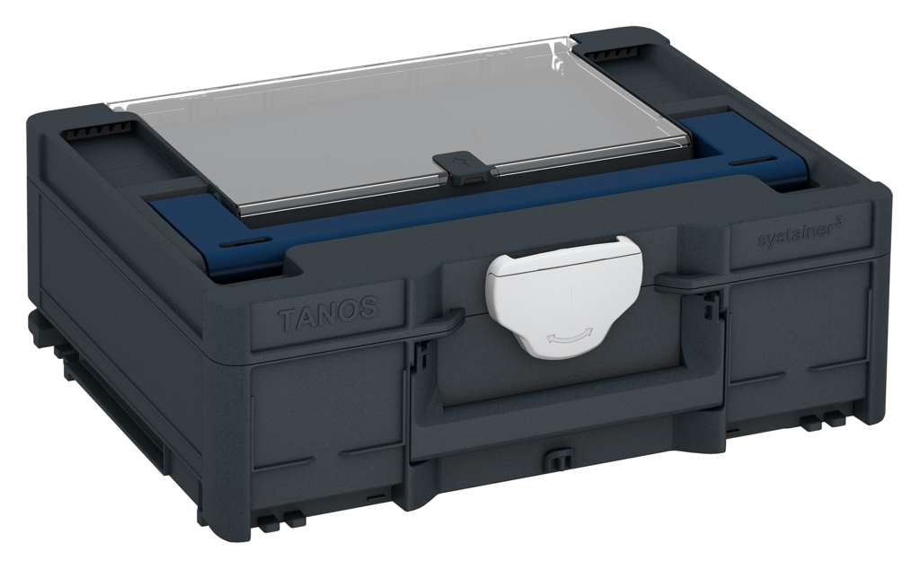Systainer³ Lid Compartment M 137, Anthracite with Sapphire Blue lid handle and Light Grey catches