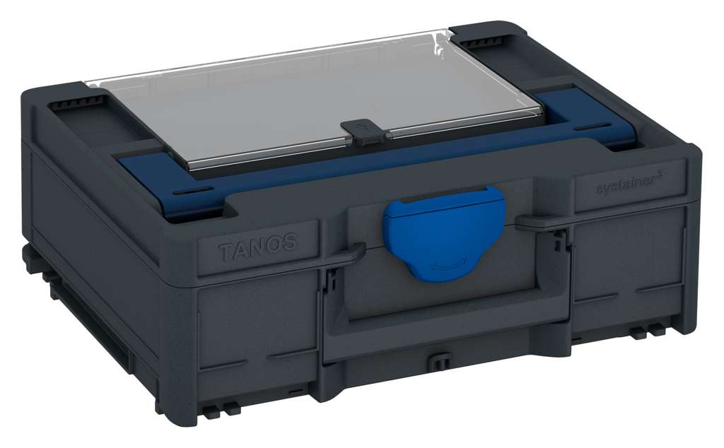 Systainer³ Lid Compartment M 137, Anthracite with Sapphire Blue lid handle and Signal Blue catches