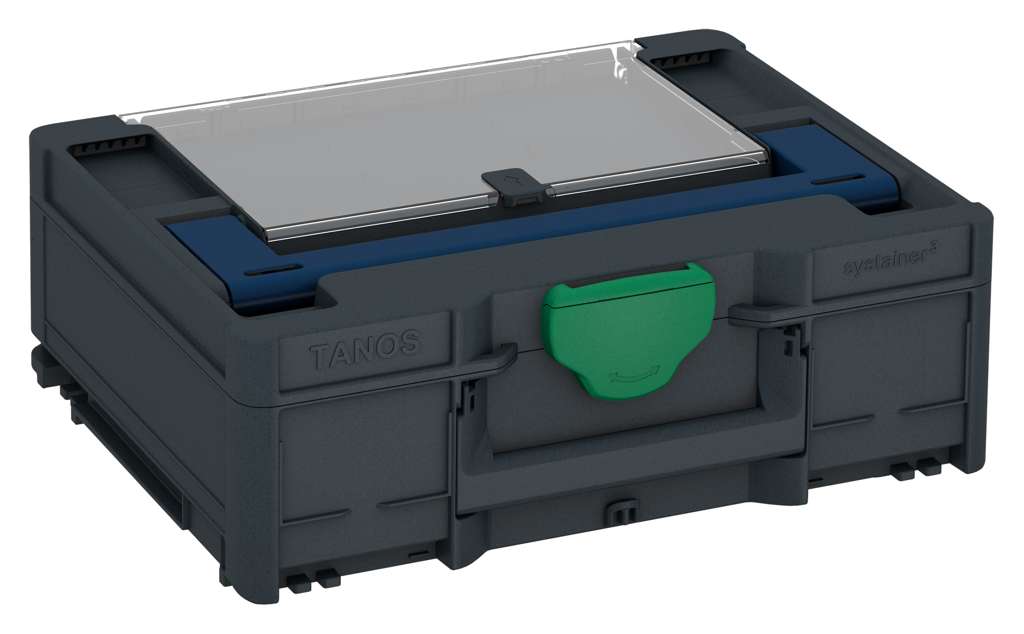 Systainer³ Lid Compartment M 137, Anthracite with Sapphire Blue lid handle and Signal Green catches