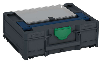 Systainer³ Lid Compartment M 137, Anthracite with Sapphire Blue lid handle and Signal Green catches