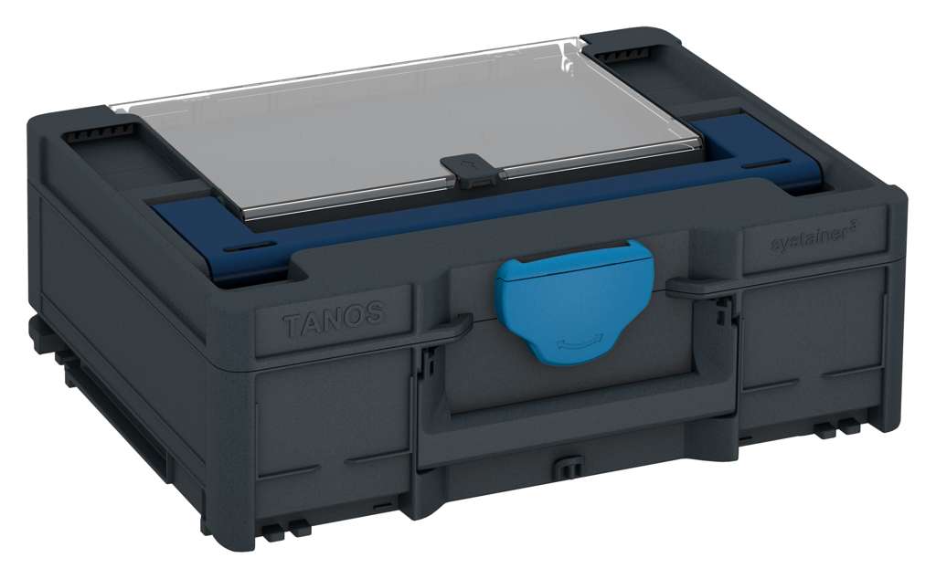 Systainer³ Lid Compartment M 137, Anthracite with Sapphire Blue lid handle and Sky Blue catches