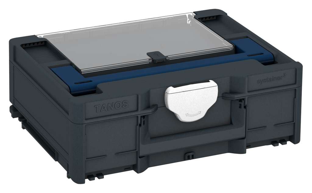 Systainer³ Lid Compartment M 137, Anthracite with Sapphire Blue lid handle and White catches