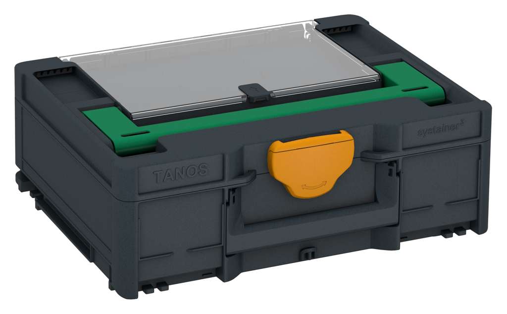Systainer³ Lid Compartment M 137, Anthracite with Signal Green lid handle and Daffodil Yellow catches