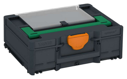 Systainer³ Lid Compartment M 137, Anthracite with Signal Green lid handle and Deep Orange catches