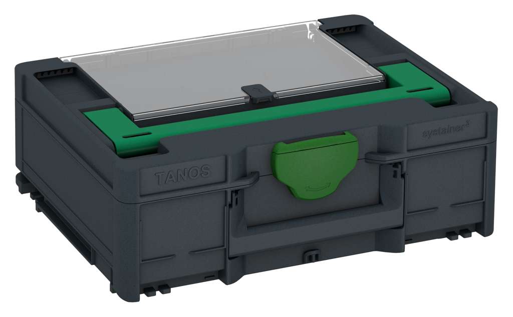 Systainer³ Lid Compartment M 137, Anthracite with Signal Green lid handle and Emerald Green catches