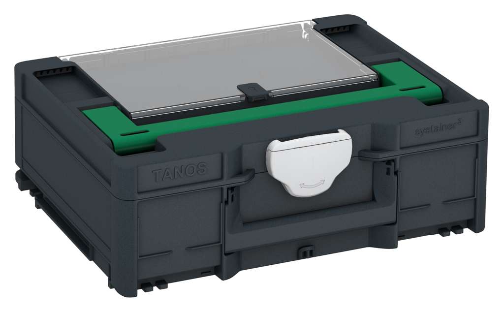 Systainer³ Lid Compartment M 137, Anthracite with Signal Green lid handle and Light Grey catches
