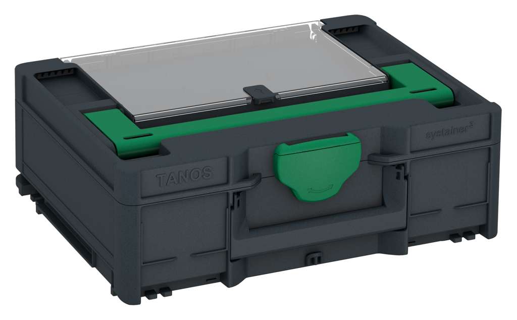 Systainer³ Lid Compartment M 137, Anthracite with Signal Green lid handle and Signal Green catches