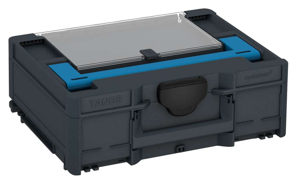 Systainer³ Lid Compartment M 137, Anthracite with Sky Blue lid handle and Black catches