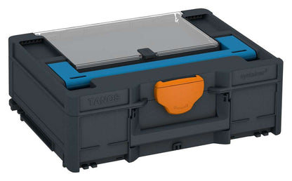 Systainer³ Lid Compartment M 137, Anthracite with Sky Blue lid handle and Deep Orange catches