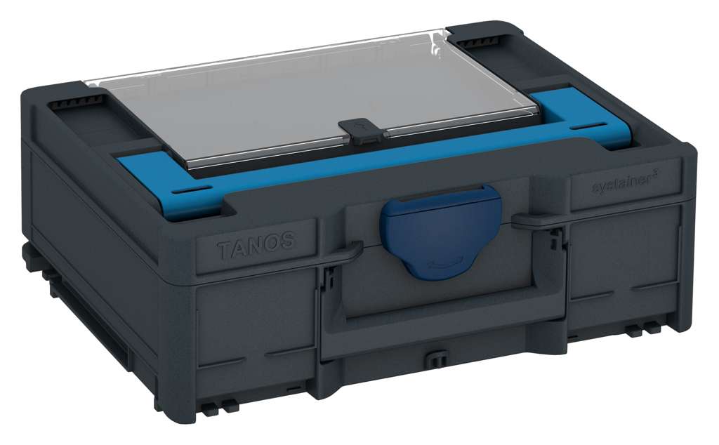 Systainer³ Lid Compartment M 137, Anthracite with Sky Blue lid handle and Sapphire Blue catches
