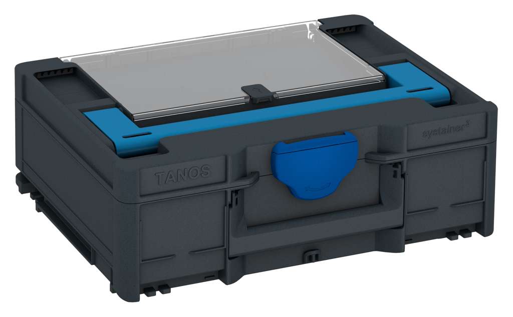 Systainer³ Lid Compartment M 137, Anthracite with Sky Blue lid handle and Signal Blue catches