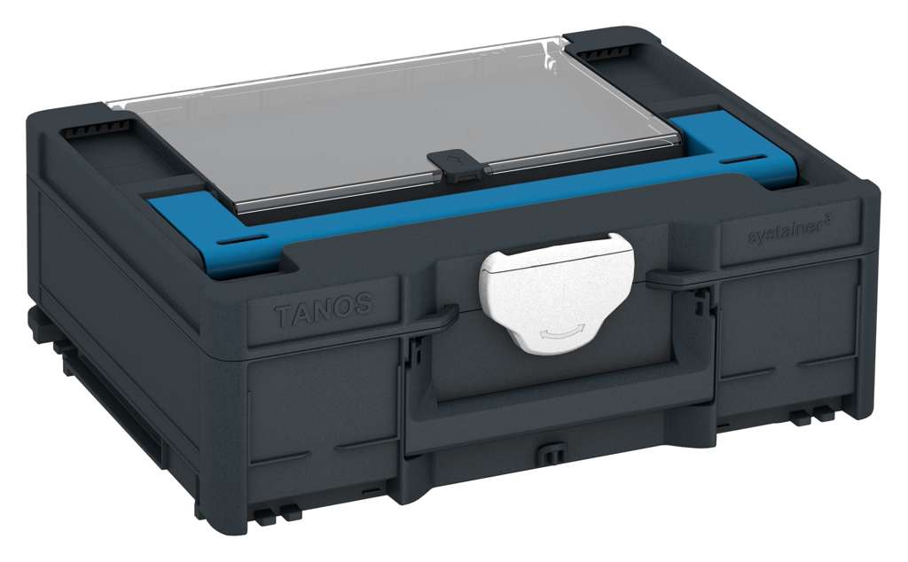 Systainer³ Lid Compartment M 137, Anthracite with Sky Blue lid handle and White catches