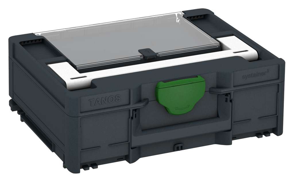 Systainer³ Lid Compartment M 137, Anthracite with White lid handle and Emerald Green catches