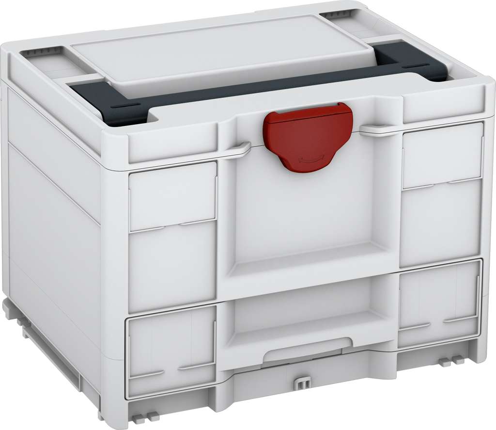 Systainer³ Combi M 287, Light Grey with Anthracite lid handle and Carmine Red catches