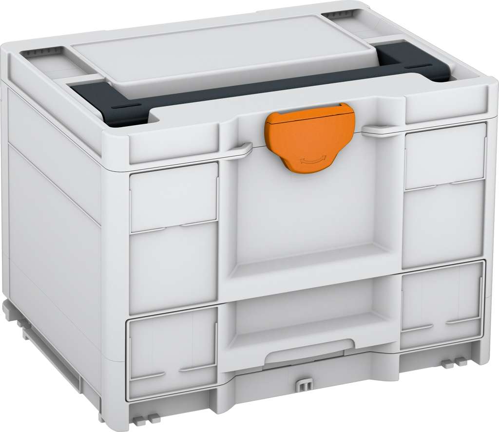 Systainer³ Combi M 287, Light Grey with Anthracite lid handle and Deep Orange catches