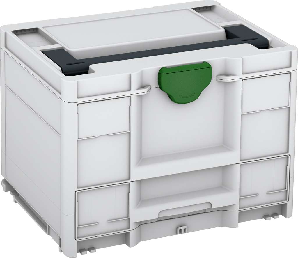 Systainer³ Combi M 287, Light Grey with Anthracite lid handle and Emerald Green catches