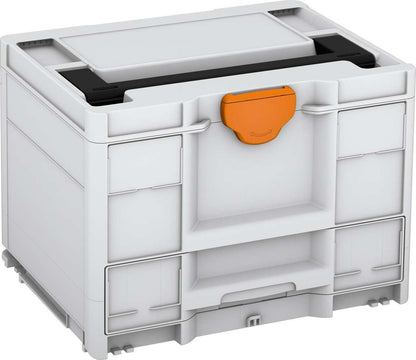 Systainer³ Combi M 287, Light Grey with Black lid handle and Deep Orange catches