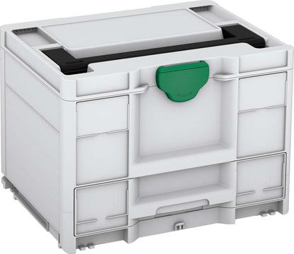 Systainer³ Combi M 287, Light Grey with Black lid handle and Signal Green catches