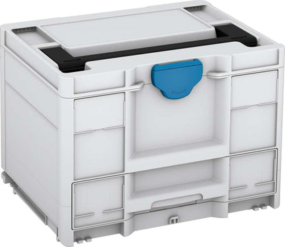Systainer³ Combi M 287, Light Grey with Black lid handle and Sky Blue catches