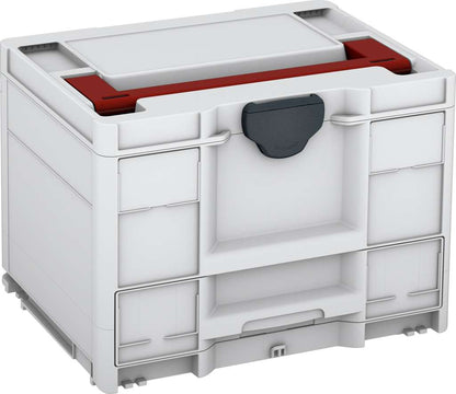 Systainer³ Combi M 287, Light Grey with Carmine Red lid handle and Anthracite catches