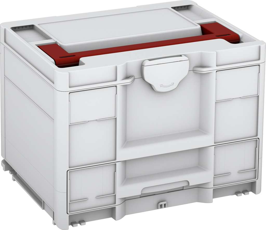 Systainer³ Combi M 287, Light Grey with Carmine Red lid handle