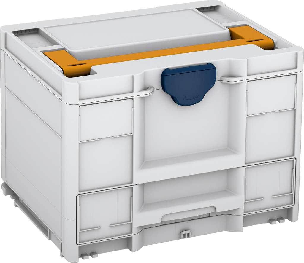 Systainer³ Combi M 287, Light Grey with Daffodil Yellow lid handle and Sapphire Blue catches