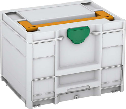 Systainer³ Combi M 287, Light Grey with Daffodil Yellow lid handle and Signal Green catches