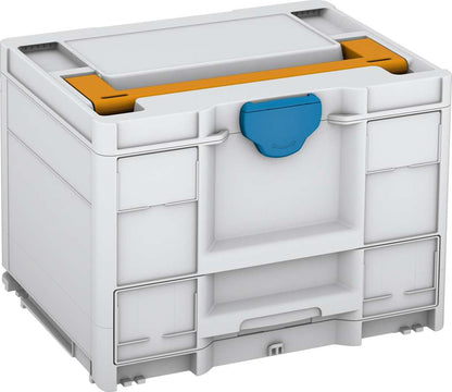 Systainer³ Combi M 287, Light Grey with Daffodil Yellow lid handle and Sky Blue catches