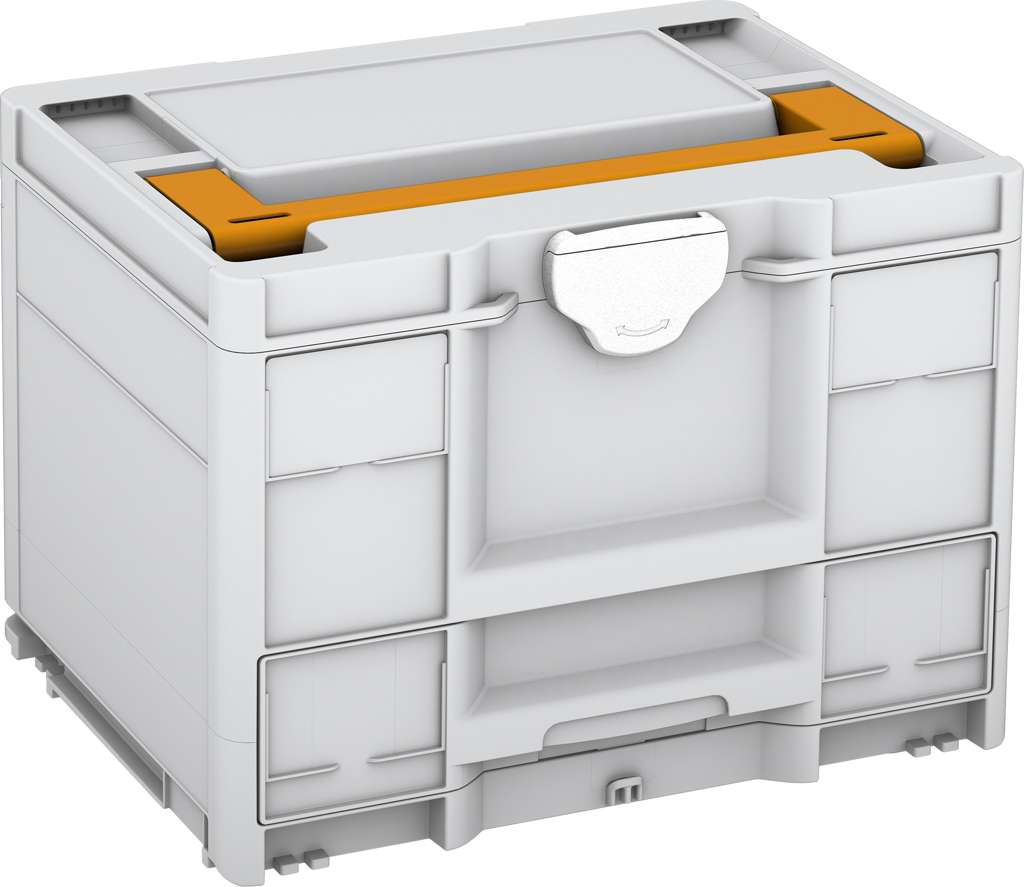 Systainer³ Combi M 287, Light Grey with Daffodil Yellow lid handle and White catches