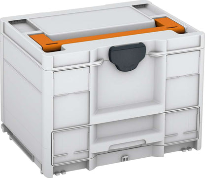 Systainer³ Combi M 287, Light Grey with Deep Orange lid handle and Anthracite catches