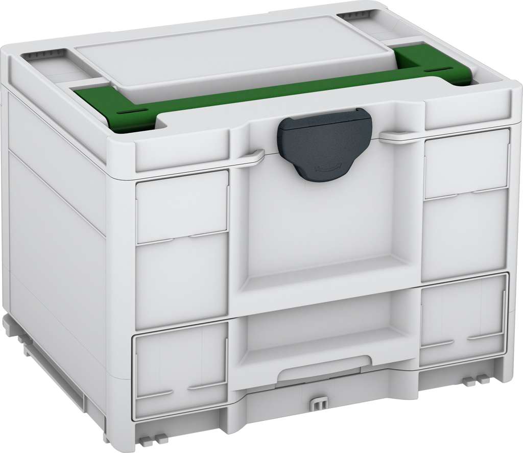 Systainer³ Combi M 287, Light Grey with Emerald Green lid handle and Anthracite catches