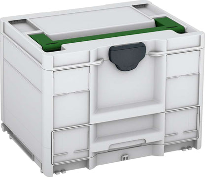 Systainer³ Combi M 287, Light Grey with Emerald Green lid handle and Anthracite catches