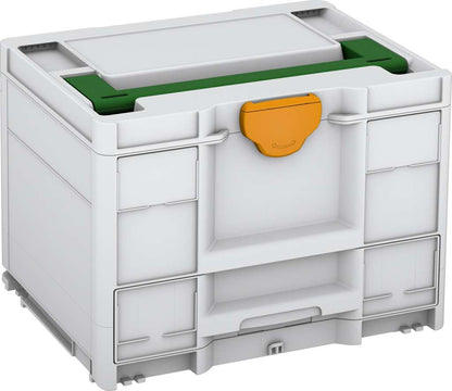 Systainer³ Combi M 287, Light Grey with Emerald Green lid handle and Daffodil Yellow catches