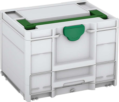 Systainer³ Combi M 287, Light Grey with Emerald Green lid handle and Signal Green catches