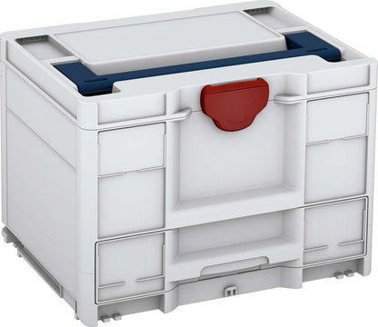 Systainer³ Combi M 287, Light Grey with Sapphire Blue lid handle and Carmine Red catches