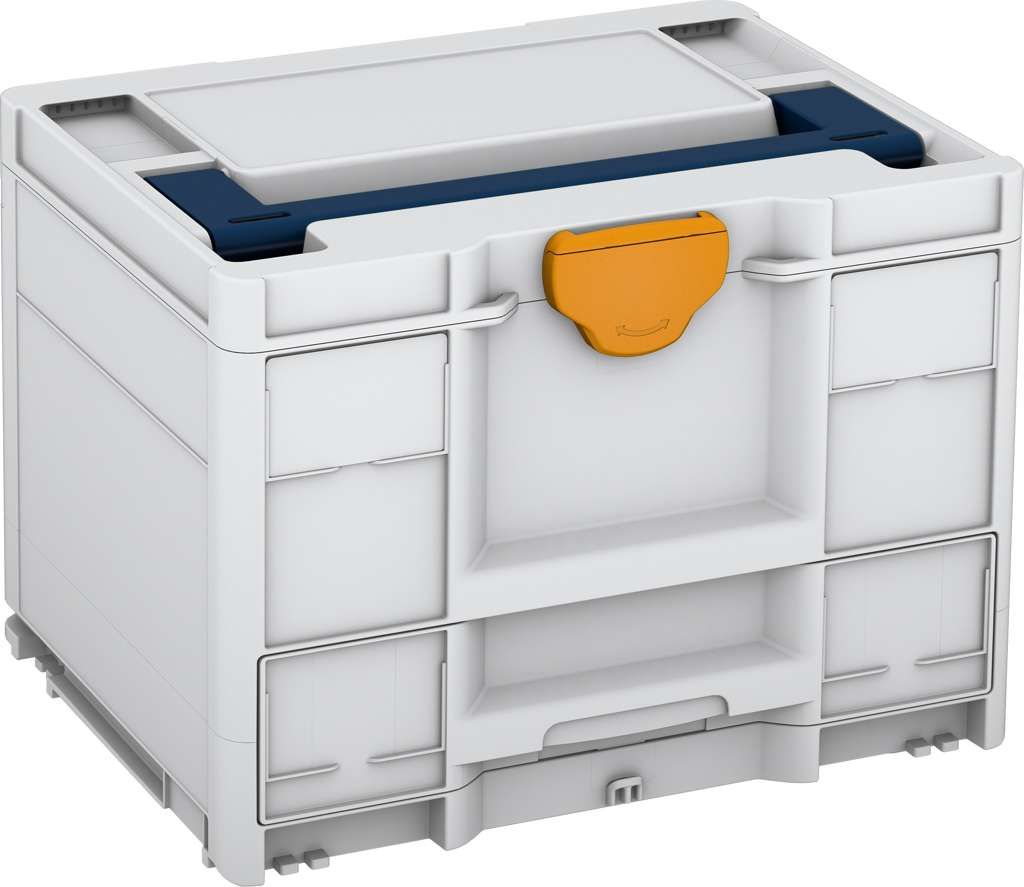 Systainer³ Combi M 287, Light Grey with Sapphire Blue lid handle and Daffodil Yellow catches
