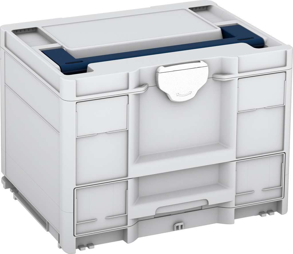 Systainer³ Combi M 287, Light Grey with Sapphire Blue lid handle and White catches